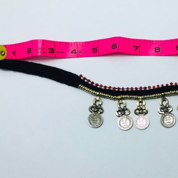 Vintage Choker Necklace With Dangling Coins, Statement Coins Choker Necklace - Picture 6 of 7